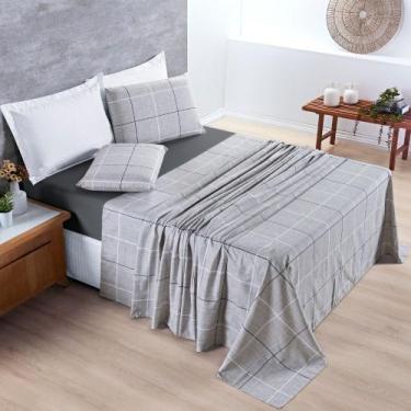 Imagem de Jogo Lençol Cama Casal 4 peças Micropercal 200 fios Avere - Bia Enxova