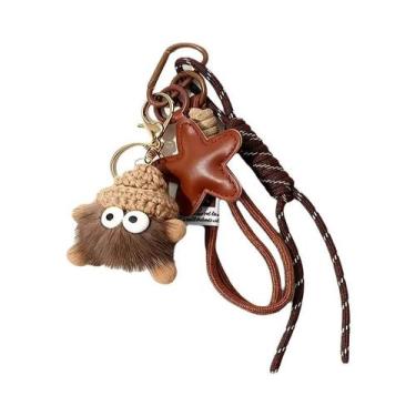 Imagem de Chaveiro De Couro Com Bola De Carvão De Desenho Animado, Pingente De P