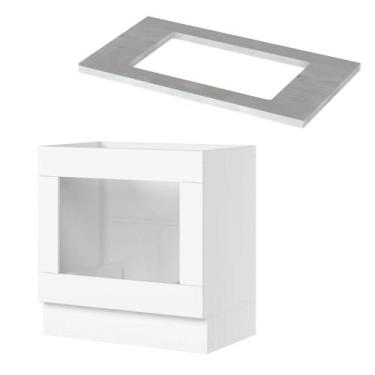 Imagem de Balcão Forno Embutir Americana Henn 80 cm com Tampo para Cooktop Henn 