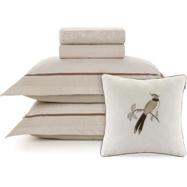 Imagem de Jogo de Cama Karsten Mallu 200 Fios 5 Peças Queen Off White