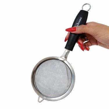 Imagem de Peneira Aço Inox 12 cm Malha Fina Coador Coar Polvilhar Cabo Resistent