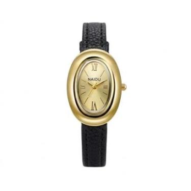 Imagem de Relógio Feminino Dourado Pequeno Elegante Analógico Vintage Minimalista Social Casual-Feminino