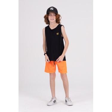 Imagem de Conjunto Regata Infantil Aplique Neon - Vida Costeira Oficial, 10, Pre