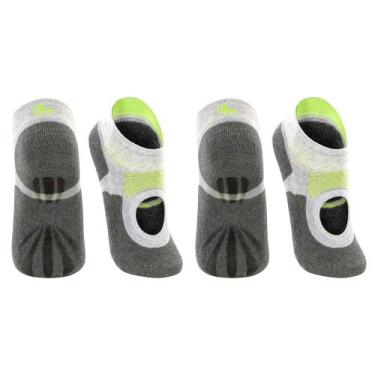 Imagem de Kit 2 Pares Meia Sapatilha Feminina Antiderrapante Lupo Sport Pilates 