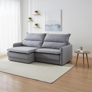 Imagem de Sofá Retrátil 3 Lugares 200cm Colômbia Reclinável Braço Slim Veludo Ci