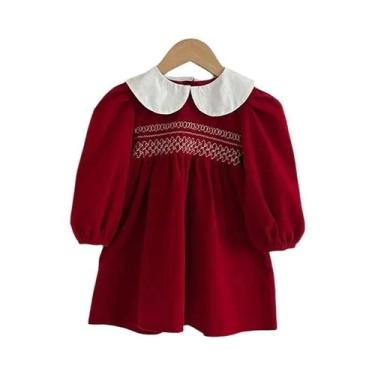 Imagem de Vestido De Festa De Natal Para Meninas Com Renda E Acabamento Em Cetim