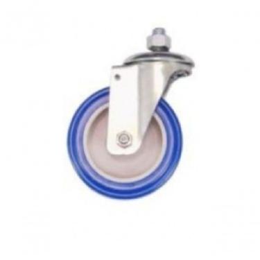 Imagem de Roda Giratória R1 de 4 Polegadas para Carrinho com Garfo Reforçado Zincado em PVC Higipack