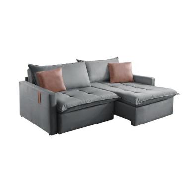 Imagem de Sofá Cama Star 31 2,10m Moderno Encosto de Fibra Estilo Clean Espuma A