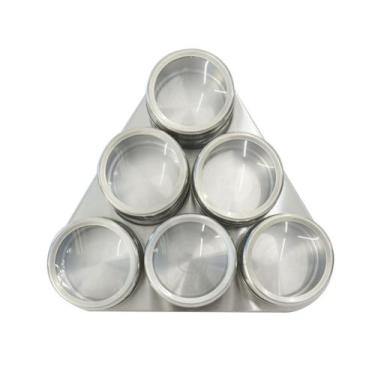 Imagem de Porta condimento de inox com 6 porta temperos magnético - Imporiente