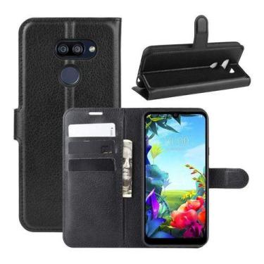 Imagem de Capa Capinha Carteira Flip Couro LG K40s Tela De 6.1 Danet , Preto