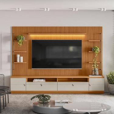 Imagem de Rack com Painel Ouro Preto - Linea Brasil, Nature/Off White