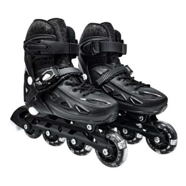 Imagem de Patins Em Linha Ajustavel Black Dm Radical Numero 34-37 - DM Toys