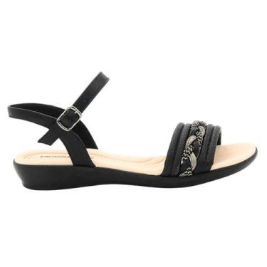 Imagem de Sandália Piccadilly Feminina Salto Baixo Trançado 500377, Preto, 38