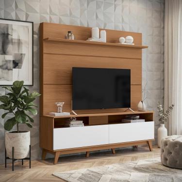 Imagem de Estante Home para Tv Até 70 Polegadas T270-CNBR com 2 Portas e 1 Prateleira em MDP 180c...