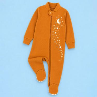 Imagem de Macacão Térmico Infantil Estampa Luminosa Pé Antiderrapante 12 a 24 Me