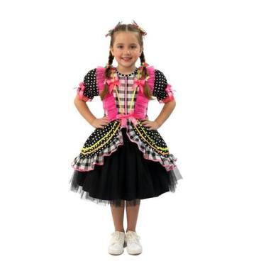 Imagem de Vestido junino bola média com tule preto e calção bambolê 780 8 - Papi
