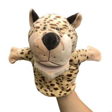 Imagem de Onça Fantoche Pelúcia De Mão Teatro Infantil Animais 25cm - WB