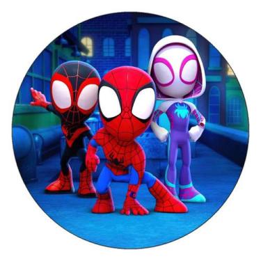 Imagem de Mini Painel 50x50 Capas Redondo Veste Facil Il Homem Aranha Festa Vest
