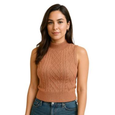 Imagem de Colete Feminino De Tricô Macio Curto Modal Fechado Casual - Kdin, U, R