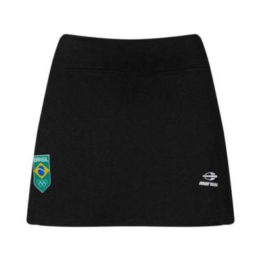 Imagem de Saia Com Shorts Feminina Time Brasil Mormaii Cor:PretoTamanho:PGenero: