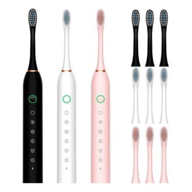 Imagem de Escova De Dentes Elétrica Ultrasônica Recarregável 3 Cabeças - Haoyo
