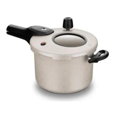 Imagem de Panela de Pressão 4,5L Baunilha c/ Visor de Vidro Fechamento Externo M