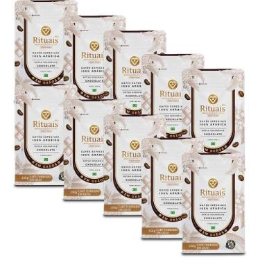 Imagem de Café em Graõs 3 Corações Rituais Chocolate Kit 10 Pacotes de 250g - Tr