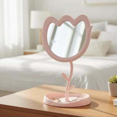 Imagem de Espelho Decorativo de Mesa Flor Penteadeira Maquiagem e Beleza - Espel
