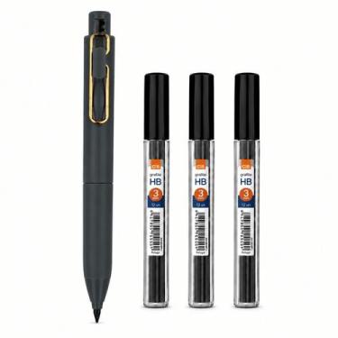 Imagem de Kit Lapiseira BRW Triton 3,0mm Grafite HB Retrátil Anotação Técnica Or