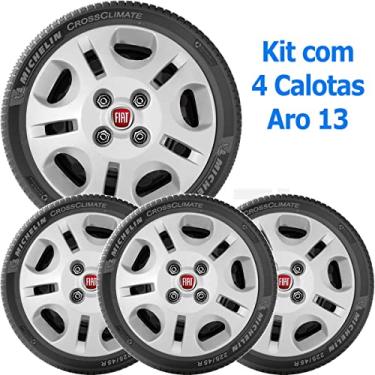 Imagem de Kit 4 Calota FIAT MILLE PALIO SIENA UNO Aro 13 Emblema 071cb