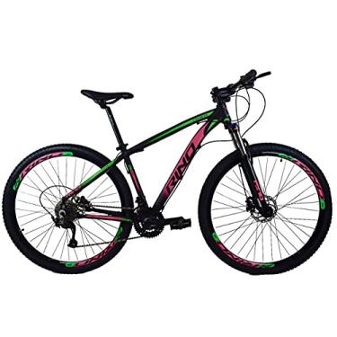 Imagem de Bicicleta Aro 29 Rino Everest Color 27v Hidraulico Cambios Shimano Alivio 1.0 + Trava K7 (Pink/Verde, 19)