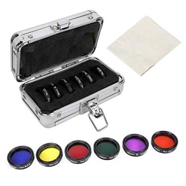 Imagem de Conjunto de filtros para óculos de telescópio, 6 peças Kit de filtro de telescópio colorido de 3,2 cm com caixa de armazenamento para óculos de telescópios
