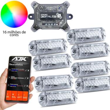Imagem de Novo Strobo AJK Automotivo Com Bluetooth Carro 8 Faróis Led