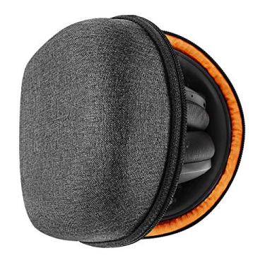 Imagem de Geekria Capa protetora para fones de ouvido compatível com JLab Go Lux ANC, V-Moda Crossfade 3, bolsa rígida de substituição para transporte de viagem com armazenamento de cabos (cinza escuro)