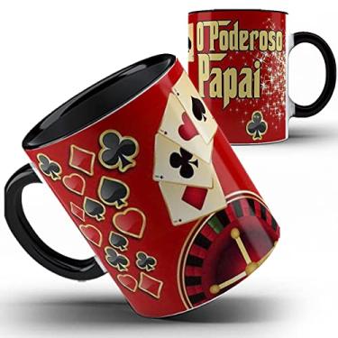 Imagem de Caneca preta poker poderoso Papai pai