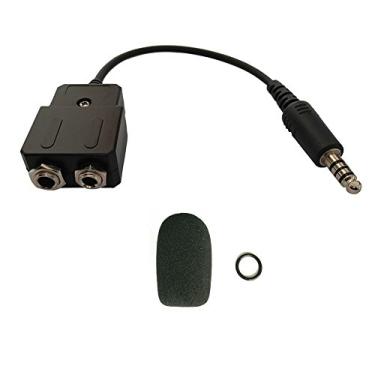 Imagem de Adaptador de fone de ouvido de aviação geral para helicóptero, adapte o seu fone de ouvido GA a um helicóptero com plugue U174U sem esponja de alta densidade com anel O adequado para David Clark, Avcomm, ASA e etc.