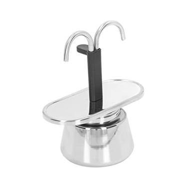 Imagem de Moka Maker Pote Moka 100 ml de tubo duplo de aço inoxidável engrossado Pote Moka para café expresso Cappuccino Latte