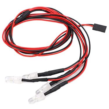 Imagem de RC Lights Low Power Consumption LED RC Headlight with Light Switch for 1/10 to 1/8 Remote Control Car(2 White Lights, 2 Red Lights) Model Car Accessories