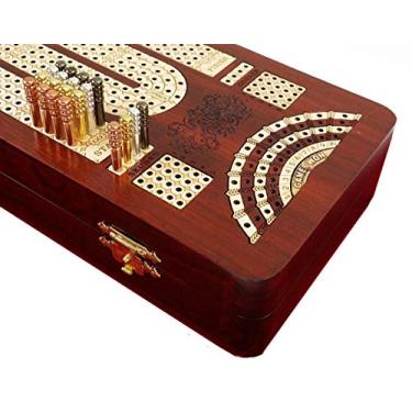 Imagem de Tábua de crimpagem contínua de 4 pistas de 35,56 cm com trilhos de bordo para armazenamento de cartões em madeira sangria – Canto, gambá e jogos vencidos