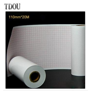 Imagem de TDOU Rolo de papel térmico ECG 110 mm x 20 m para marcação CE digital 12 condutores 3/6 canais ECG máquina ECG 600G papel de isolamento