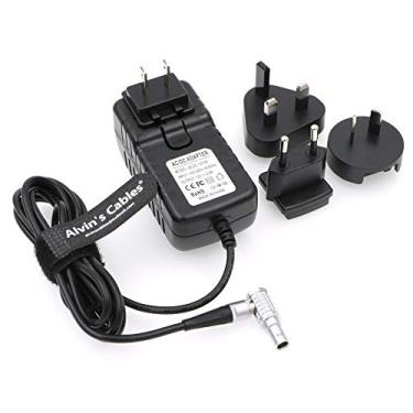Imagem de Alvin's Cables Teradek Adaptador de alimentação cabo conversor ângulo reto 2 pinos para AC universal com plugues EUA Reino Unido UE AU para Teradek Cube Hollyland Cosmo 600