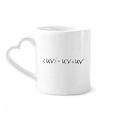 Imagem de Caneca com fórmula derivada de matemática Kowledge café cerâmica copo de coração de vidro