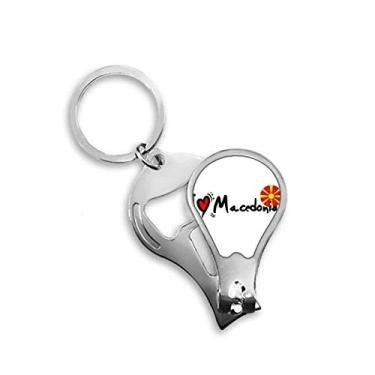 Imagem de I Love Macedonia Palavra Bandeira Amor Coração Ilustração Cortador de Unhas Abridor Chaveiro Tesoura