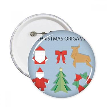 Imagem de Broche redondo abstrato vermelho padrão origami broche emblema de botão decoração acessório 5 peças