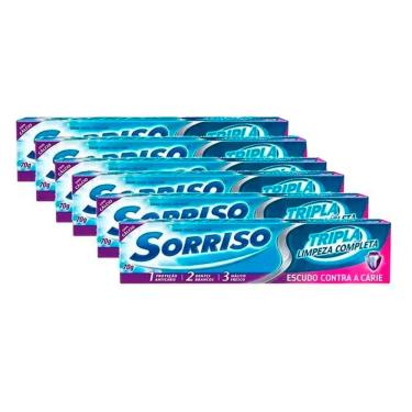 Imagem de Kit Creme Dental Sorriso Tripla Limpeza Completa 70g 6 Unidades