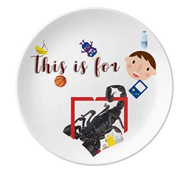 Imagem de Prato de porcelana Scorpion Natural Insect Shock Prato Redondo Menino Homem