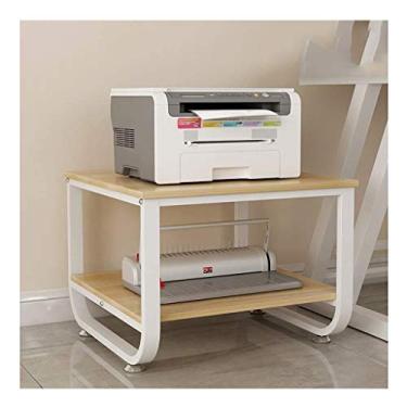 Imagem de KIZQYN Suporte de impressora de madeira para casa Suporte de impressora de piso de escritório Prateleira de cópia criativa Impressora multifuncional Suporte de máquina de fax Impressora de mesa (Cor: E, Tamanho: Médio)