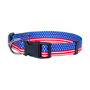 Imagem de (Small, Flag II) - Native Pup American Flag Dog Collar 4th of July USA Patriotic Flag Pattern 12 Designs