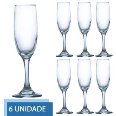 Imagem de Conjunto 6 Taças De Vidro 177ml Rioja Champagne Cristal Luxo - Casa Li