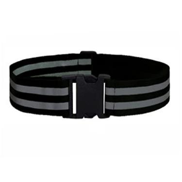Imagem de Cinto refletivo 2 peças PT cinto refletivo equipamento de corrida para homens e mulheres faixa elástica refletiva perfeita para corrida, ciclismo, caminhada, maratona, militar, preto, 5 cm